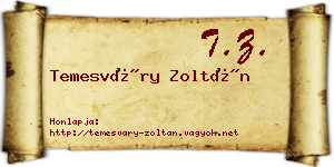 Temesváry Zoltán névjegykártya